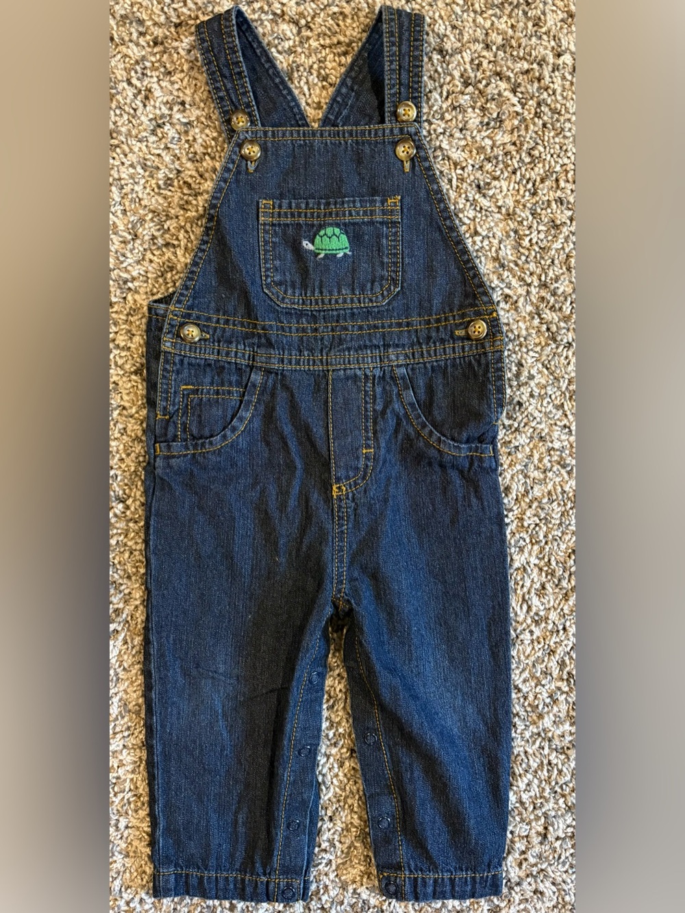 12M Denim Overalls with Turtle Carter’s Baby Boy Timeless Kidcore 100% Cotton